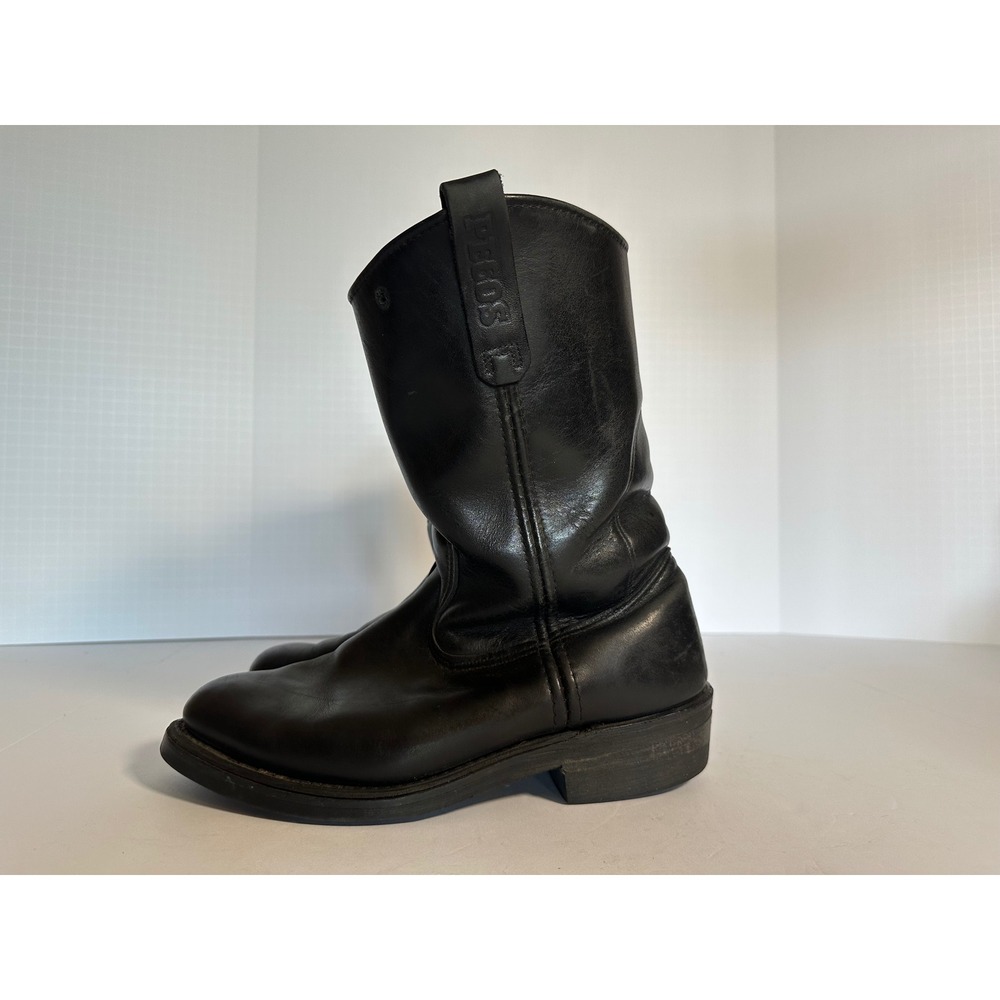 VTG Red Wing Pecos 1116 Mens Black Leather Pull On Work Boots Made in USA 8 E - Picture 6 of 8